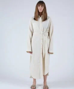 Nanushka Mona Shirt Dress Creme Dresses
