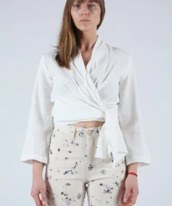 Wray Shirts And Blouses Long Sleeve Wrap Top White