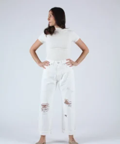 Moussy Denim MV Hialeah Wide Straight White