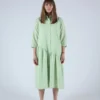 Wray Gathered Shirt Dress Celery Seersucker