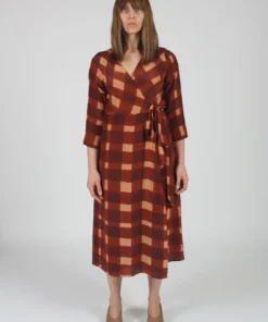Wray Wrapped Dress Painted Check Dresses
