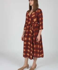 Wray Wrapped Dress Painted Check Dresses