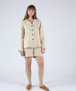 Sleeper Short Pajama Set Cream Shirts And Blouses