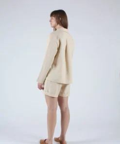 Sleeper Short Pajama Set Cream Shirts And Blouses