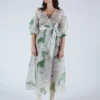 Kamperett Dresses Loretta Silk Organza Midi Dress Memories Print