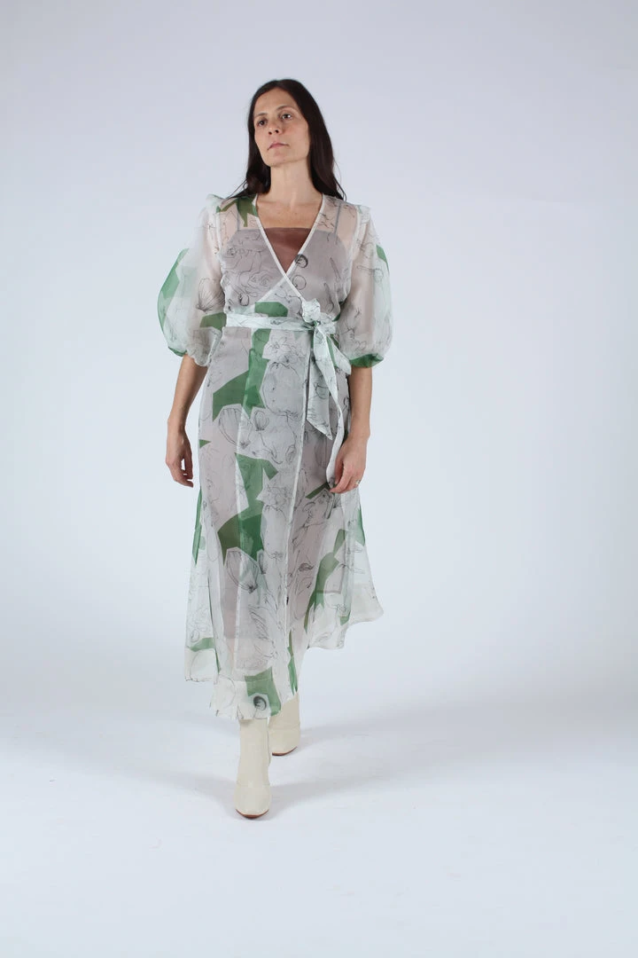 Kamperett Dresses Loretta Silk Organza Midi Dress Memories Print 4 Kamperett Dresses Loretta Silk Organza Midi Dress Memories Print