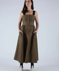 Kamperett Dresses Kizette Cotton Twill Dress Olive