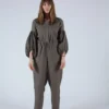 Black Crane Jumpsuits Balloon Sleeve Jumpsuit Grey