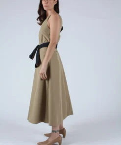 Kamperett Dresses Laver Reversible Cotton Dress Black/Camel