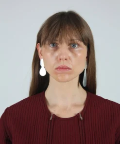 Annie Costello Brown Jewelry Cameo Earrings Silver