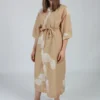 Natalie Martin Dresses Georgia Wrap Tan Monstera Batik