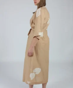 Natalie Martin Dresses Georgia Wrap Tan Monstera Batik