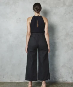 First Rite Cargo Trouser Black Linen Canvas