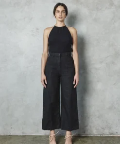 First Rite Cargo Trouser Black Linen Canvas