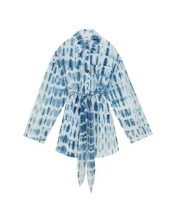 Nanushka Keiko Shirt Dress Bio Indigo