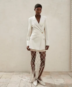 Nanushka Blair Fitted Blazer Off White