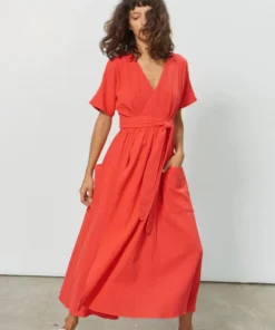 Mara Hoffman Dresses Ingrid Dress Red Jacquard
