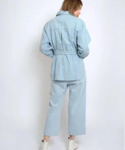 Micaela Greg Trench Jacket Sky Blue Jackets