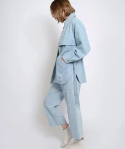 Micaela Greg Trench Jacket Sky Blue Jackets
